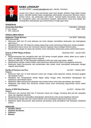 CV ATS Friendly dengan Foto